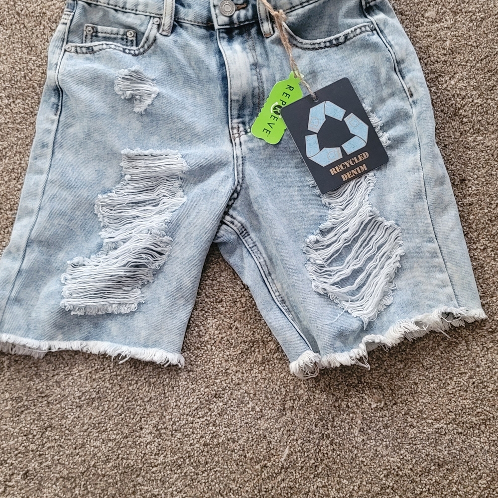 Indigo Rein Light Blue Distressed Jean Shorts